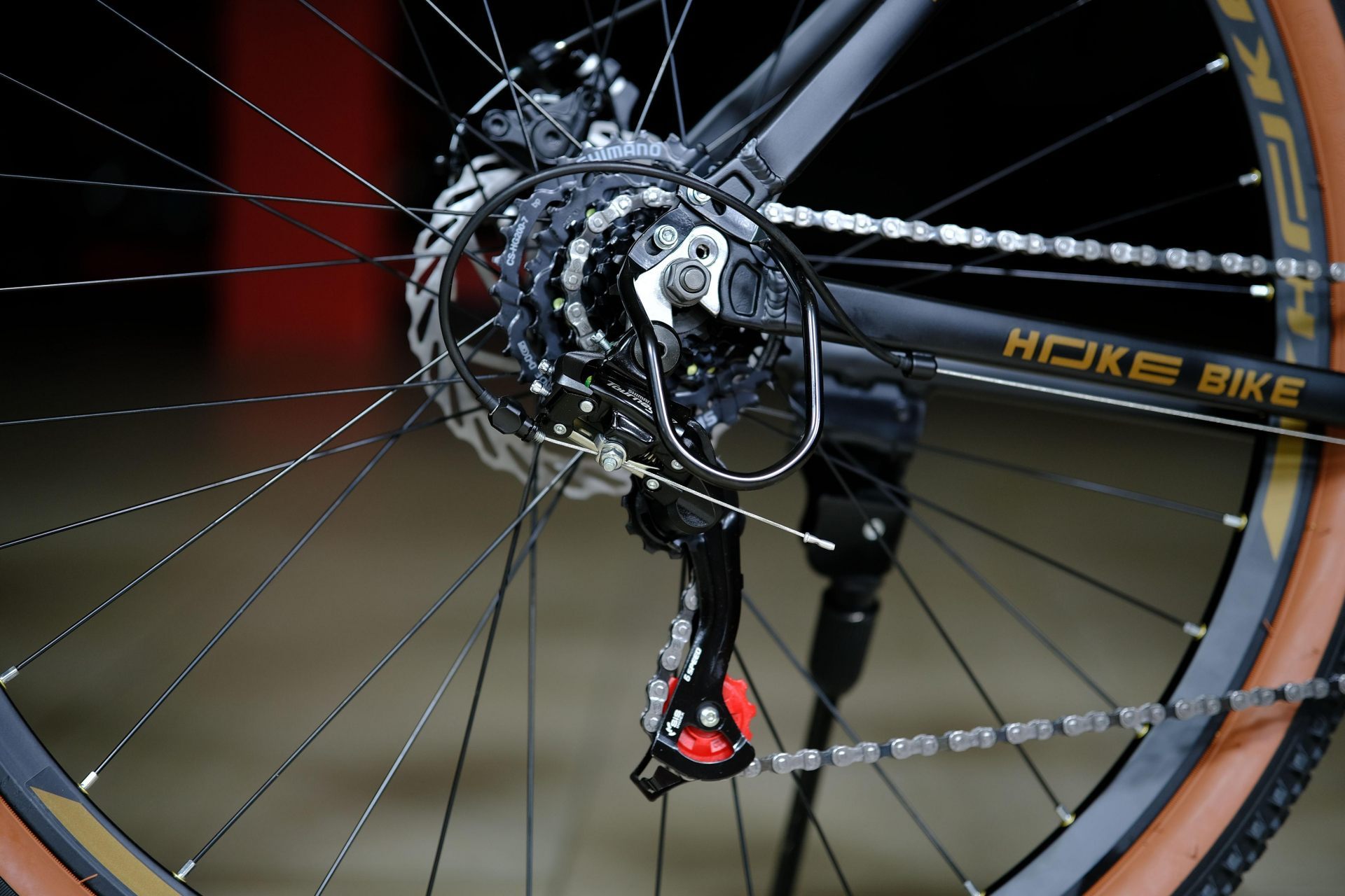 Задний переключатель Shimano Tourney TZ500 оригинал HOKE ONE MAX 29 матовый чёрный-коричневый 19